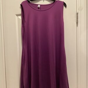 Purple Sleeveless Dress with Pockets